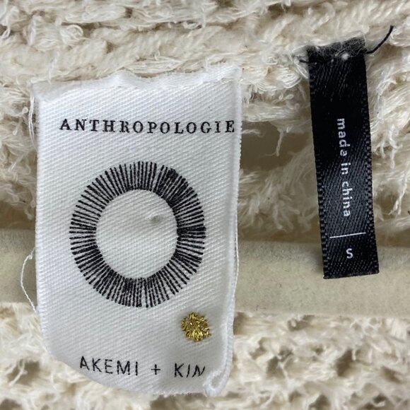 Anthropologie Akemi + Kin Sable Pointelle Sweater Bohemian Knit Size Small Boho - Picture 5 of 13